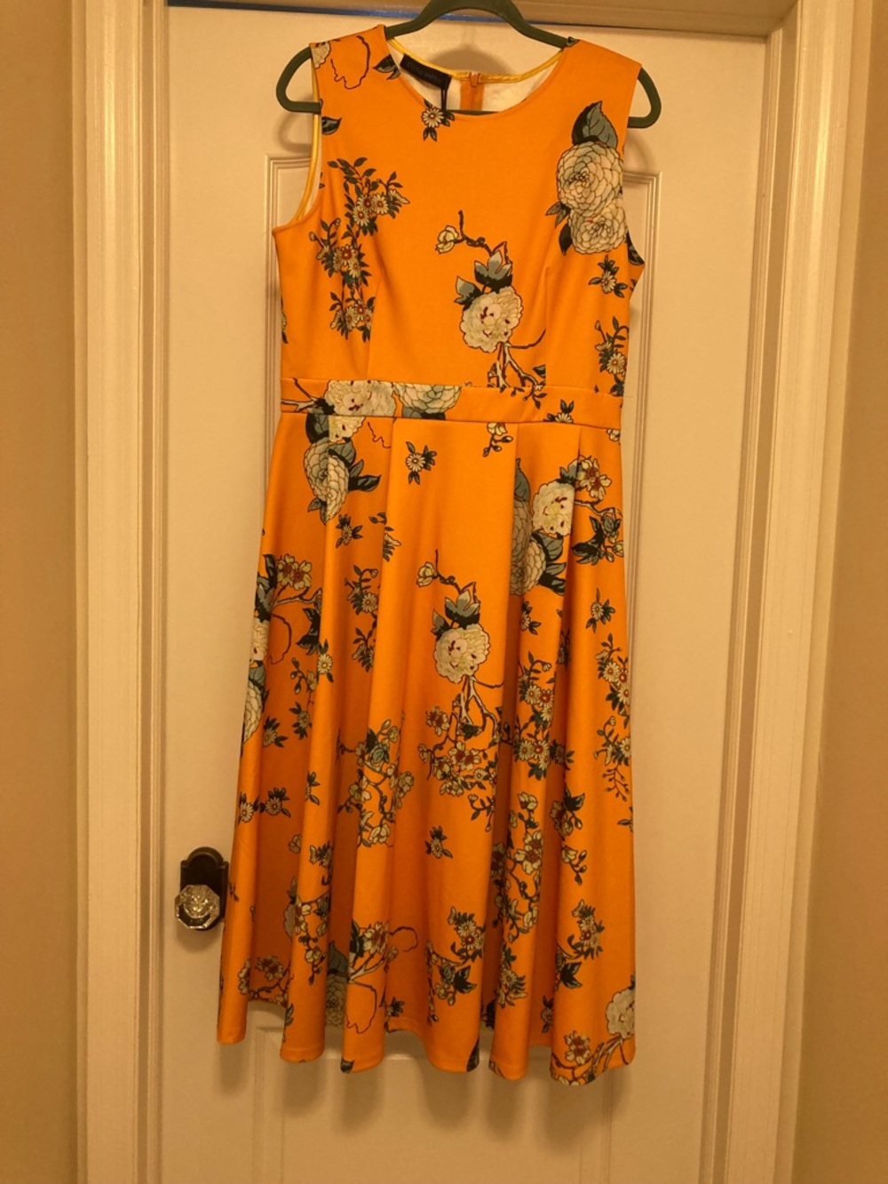 STYLEWE  orange Floral Midi Dress.